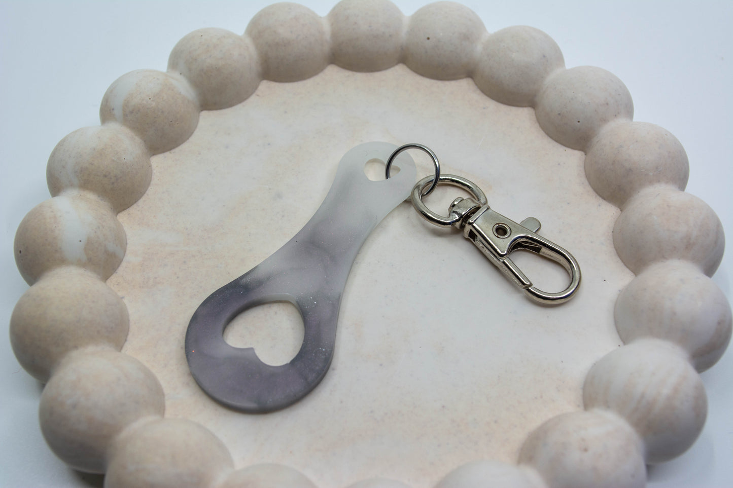 Jeton de caddie blanc - gris