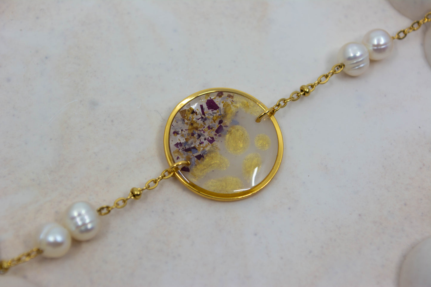 Bracelet Lumière - fleurs séchées