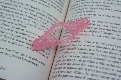 Bague de lecture rose - paillettes holographiques