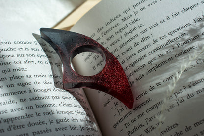 Bague de lecture rouge et noir transparent