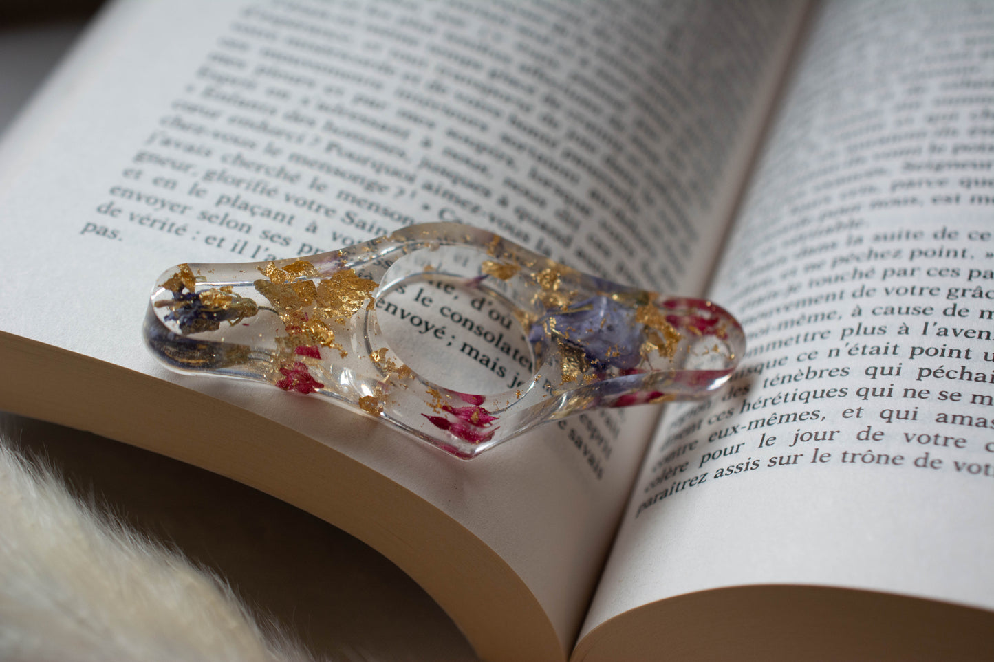 Bague de lecture avec fleurs