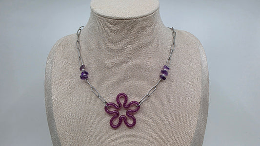 Collier Flower Purple
