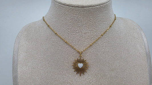 Collier au lait maternel - Coeur Solaire